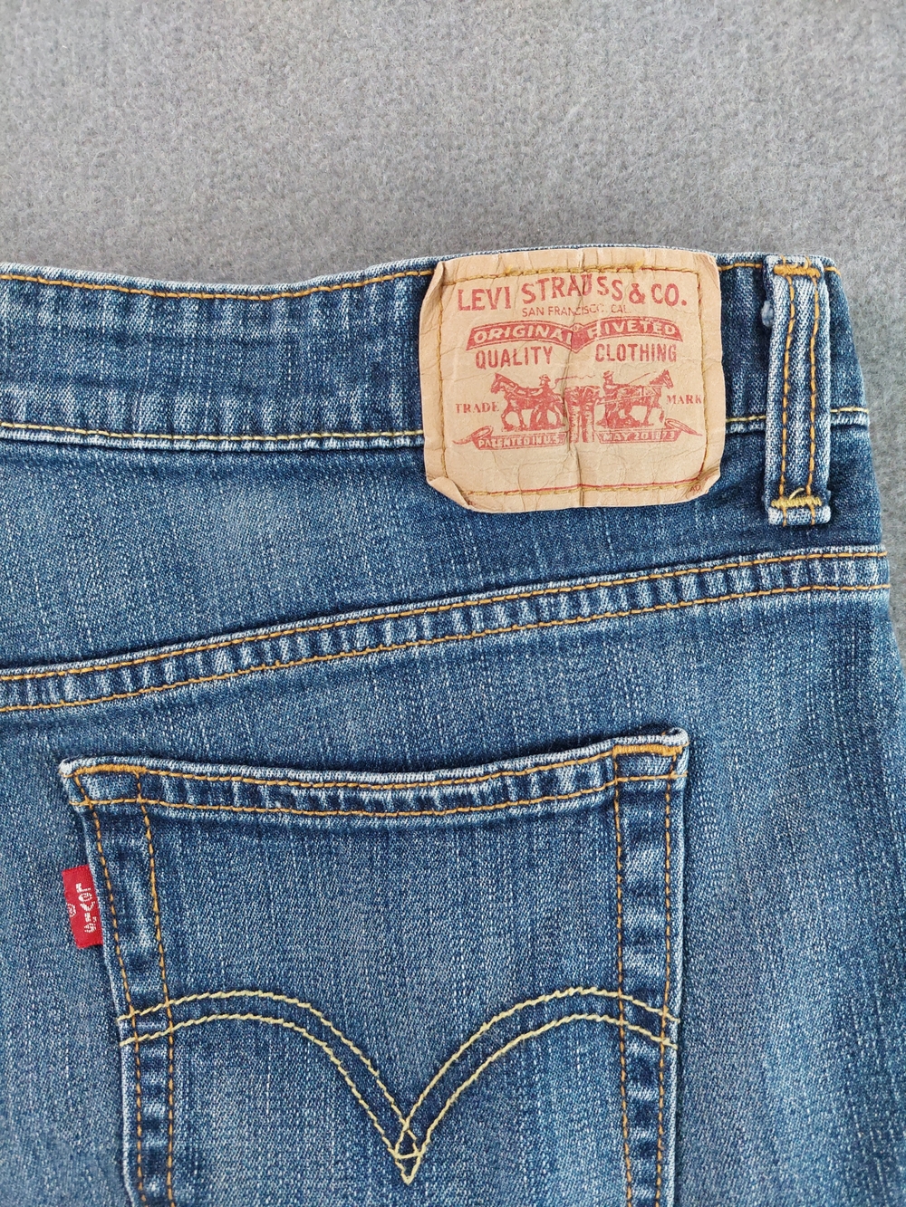 Levi's 515 Bootcut Jeans Blue Mid Rise Stretch Denim Size 16S - Picture 7 of 10